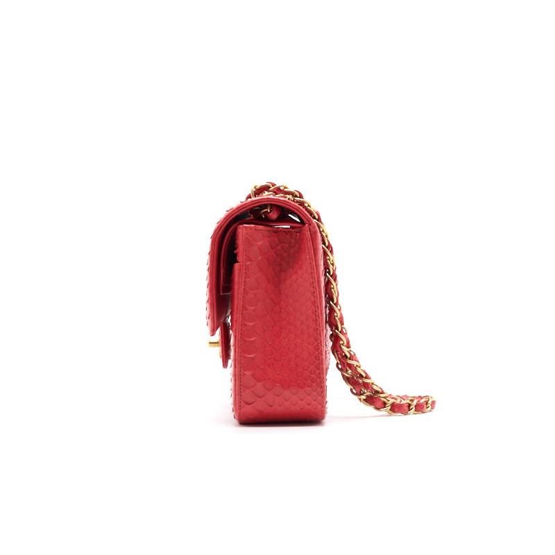 Chanel Python Skin Classic Medium Double Flap with GHW