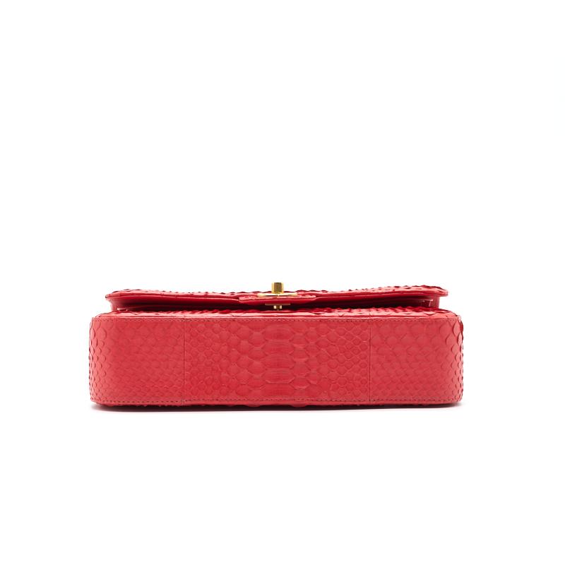 Chanel Python Skin Classic Medium Double Flap with GHW