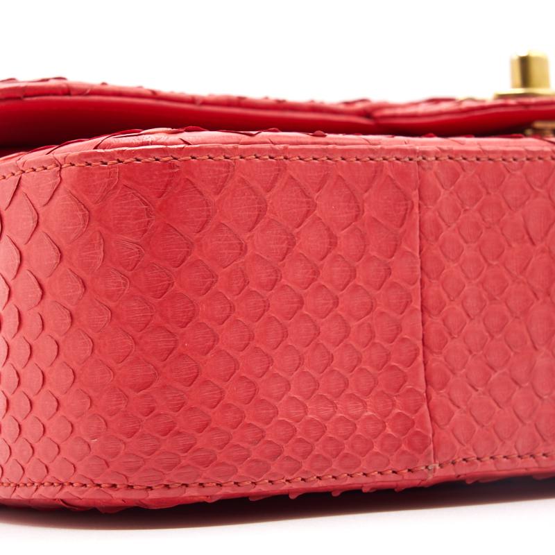 Chanel Python Skin Classic Medium Double Flap with GHW