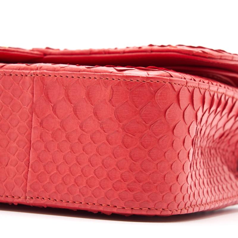 Chanel Python Skin Classic Medium Double Flap with GHW