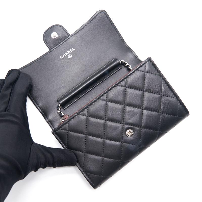 Chanel Mini Lambskin WOC Black SHW