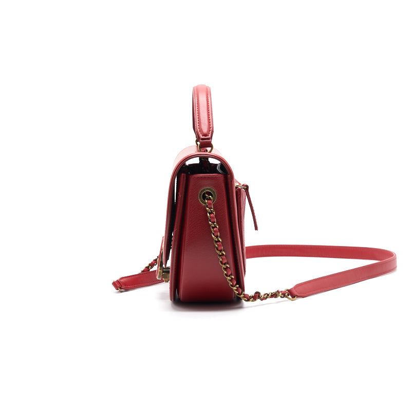 Chanel Shiny Calfskin Goatskin Quilted Small Coco Curve Messenger Flap