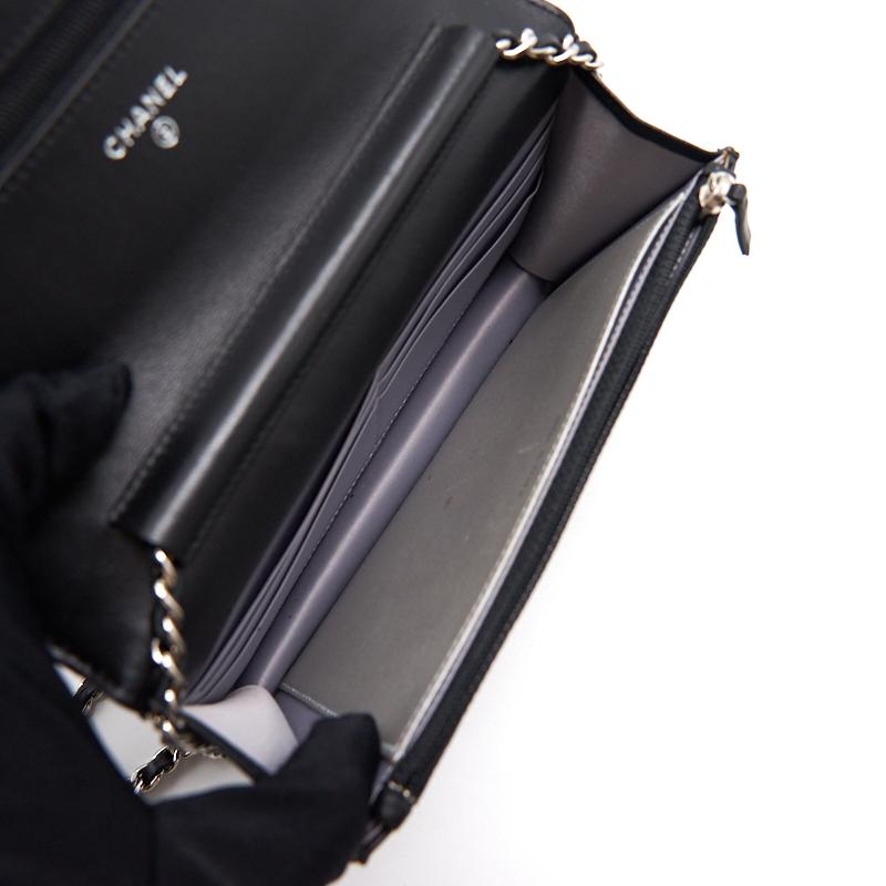 Chanel Black Embossed Camellia Lambskin Leather Small Shoulder Bag