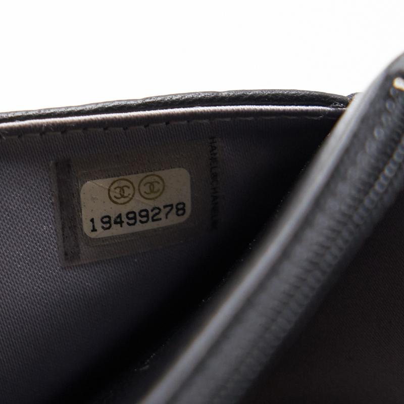 Chanel Black Embossed Camellia Lambskin Leather Small Shoulder Bag