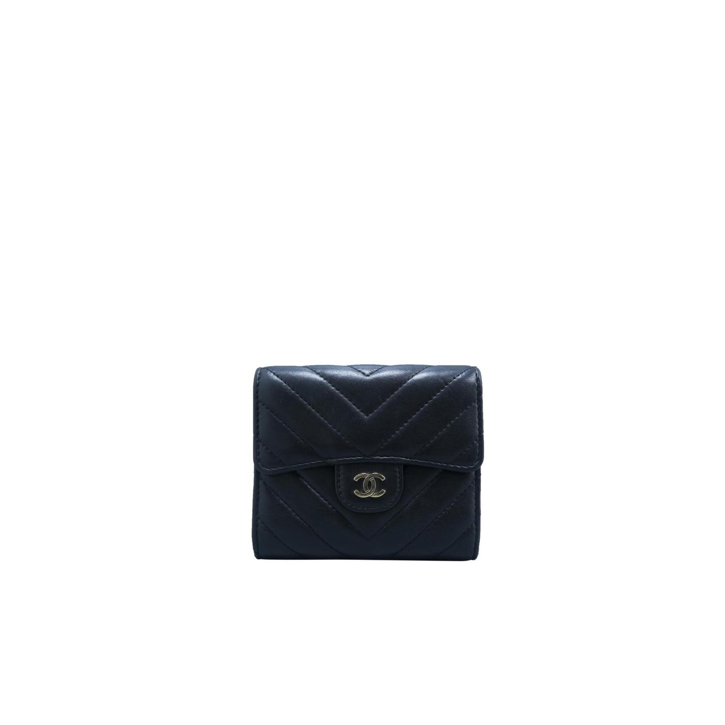 Chanel Black Chevron Lambskin Wallet