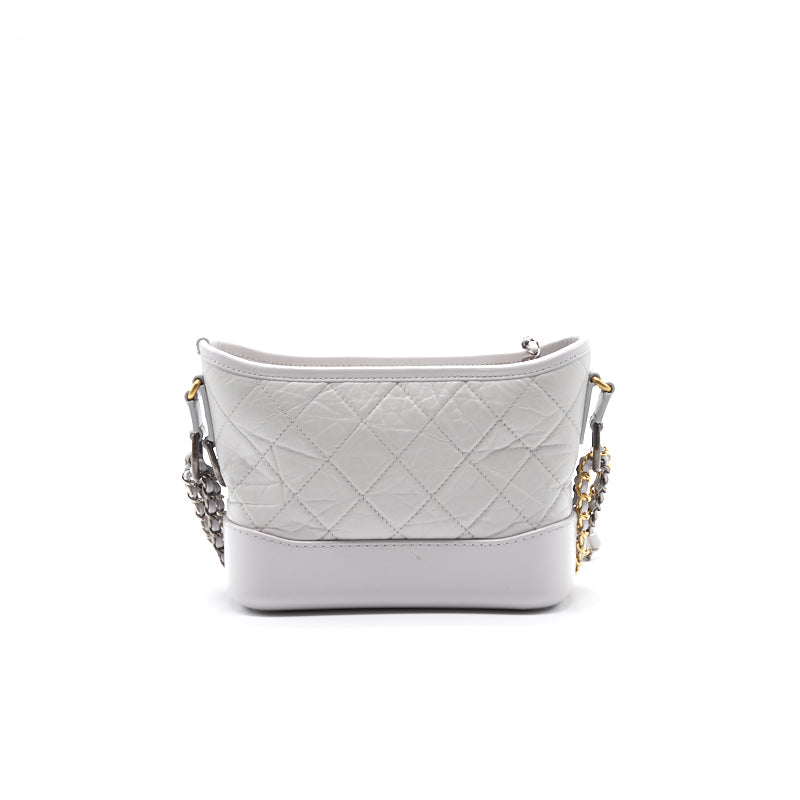 Chanel's Gabrielle Small Hobo Handbag Light Grey