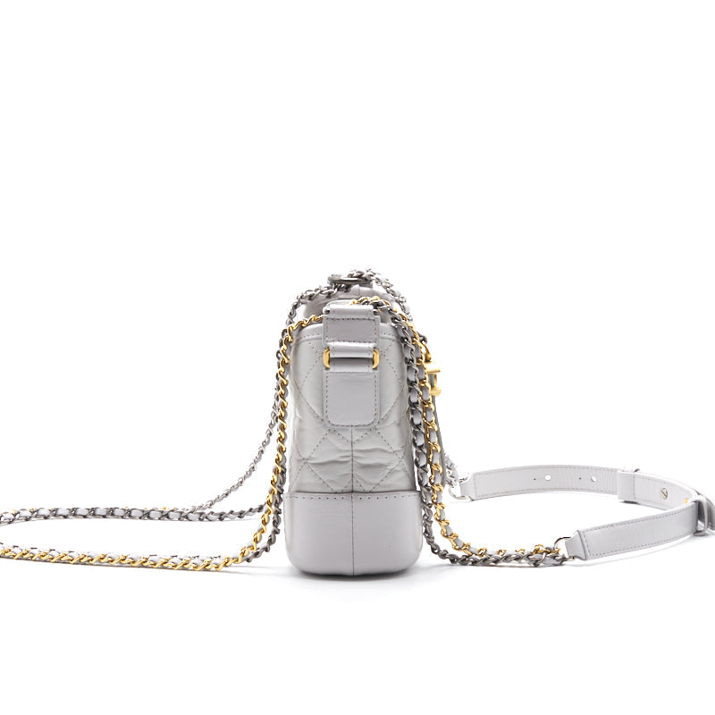 Chanel's Gabrielle Small Hobo Handbag Light Grey