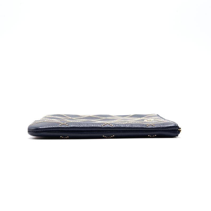 Chanel Calfskinwith Metal Bead Pouch