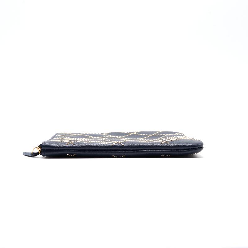 Chanel Calfskinwith Metal Bead Pouch