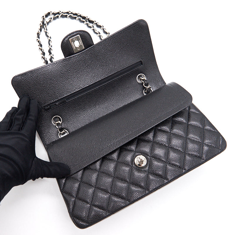 Chanel Medium 25cm Classical Double Flap Caviar Black SHW Year 2020