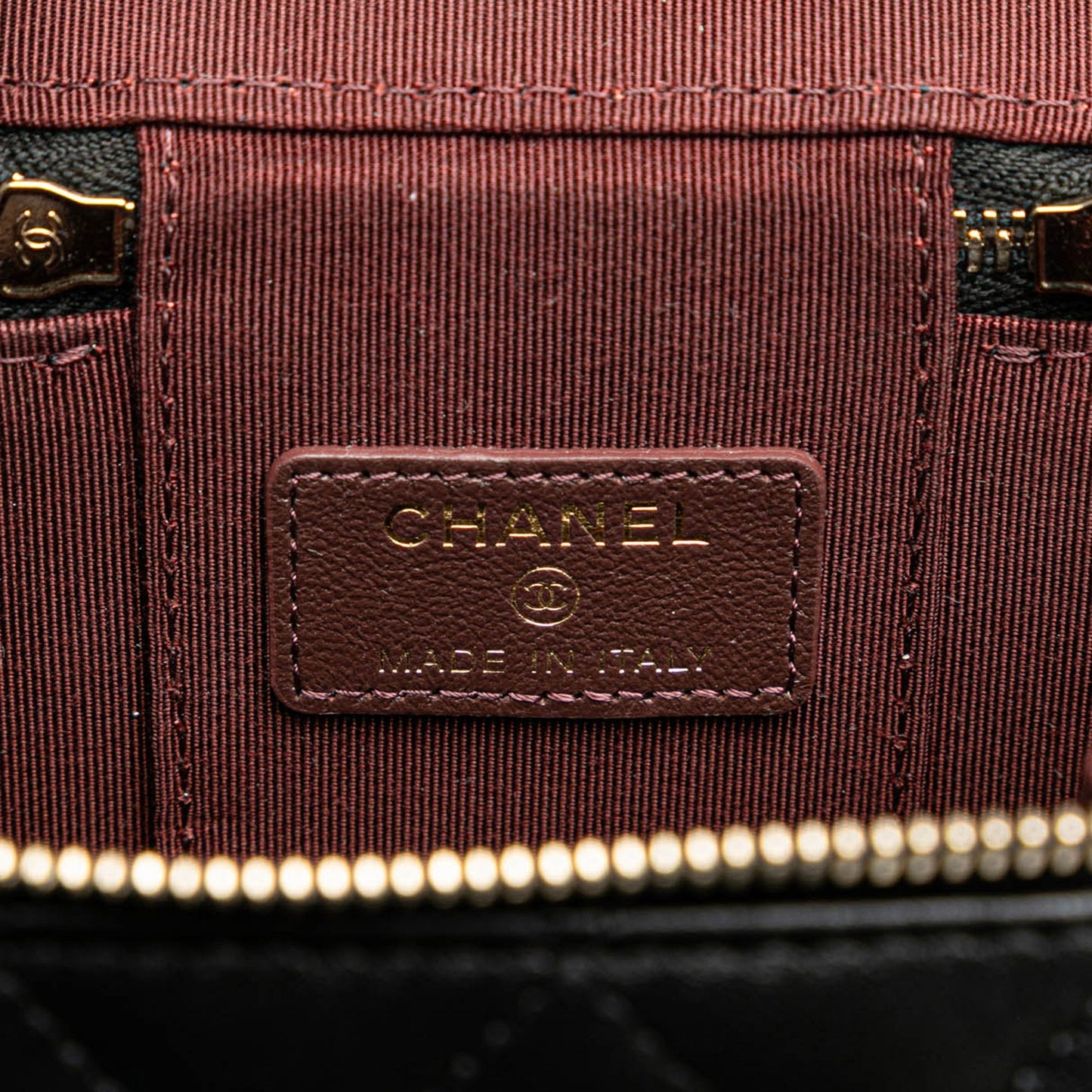 Black Chanel Mini Lambskin Vanity Case with Chain Crossbody Bag