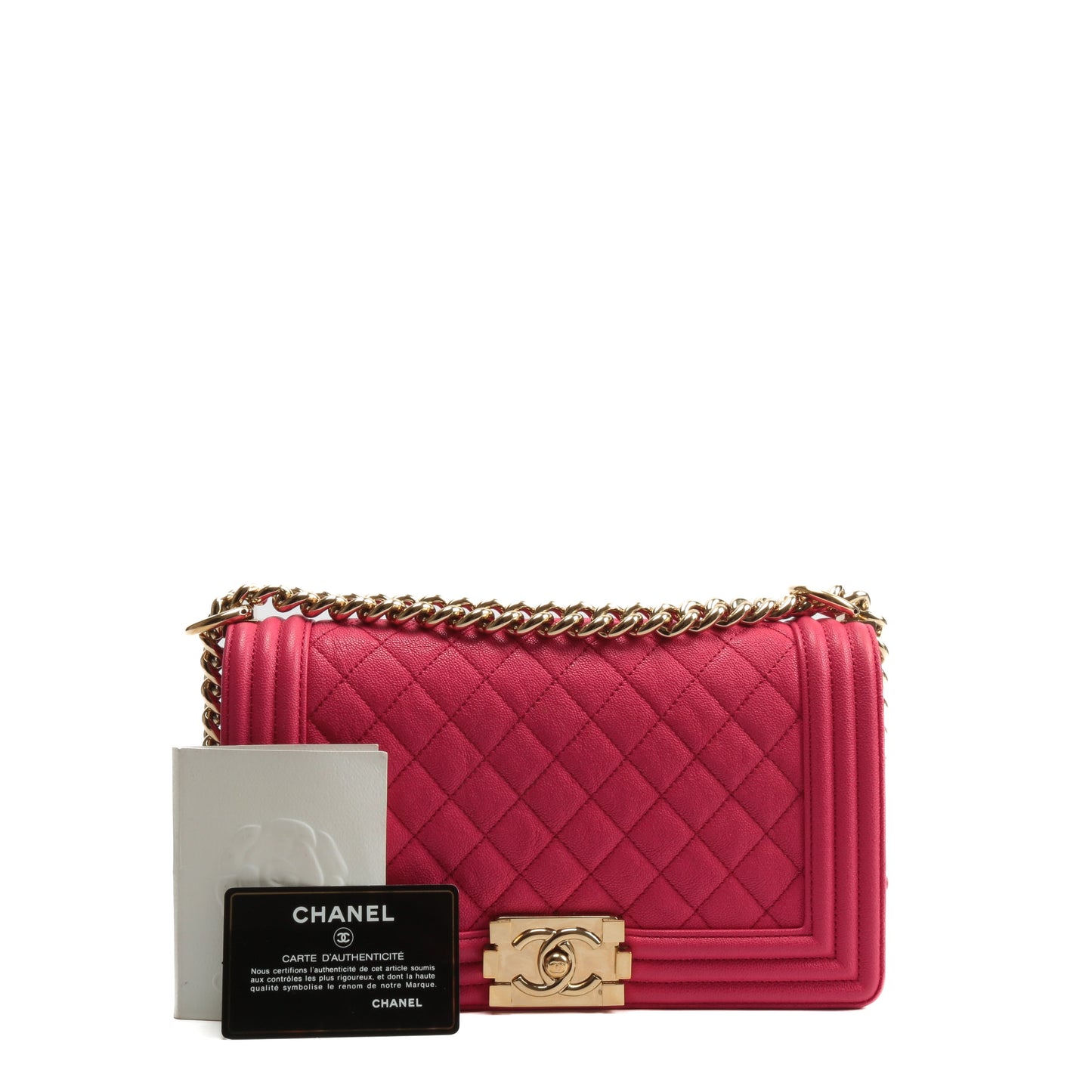 CHANEL Medium Quilted Boy Bag - Pink