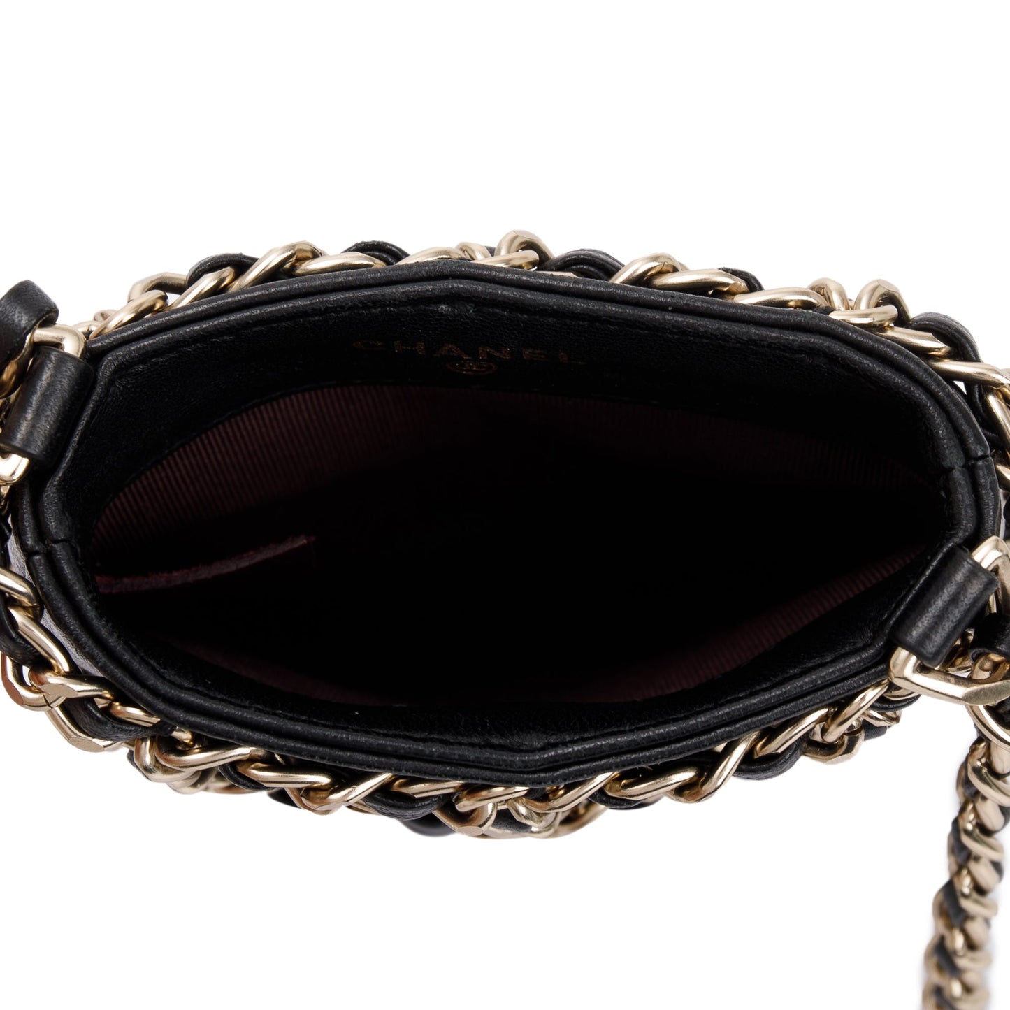 Chanel 2020 Black Calfskin Leather Tech Me Out Clutch With Chain w/ Authenticity Card