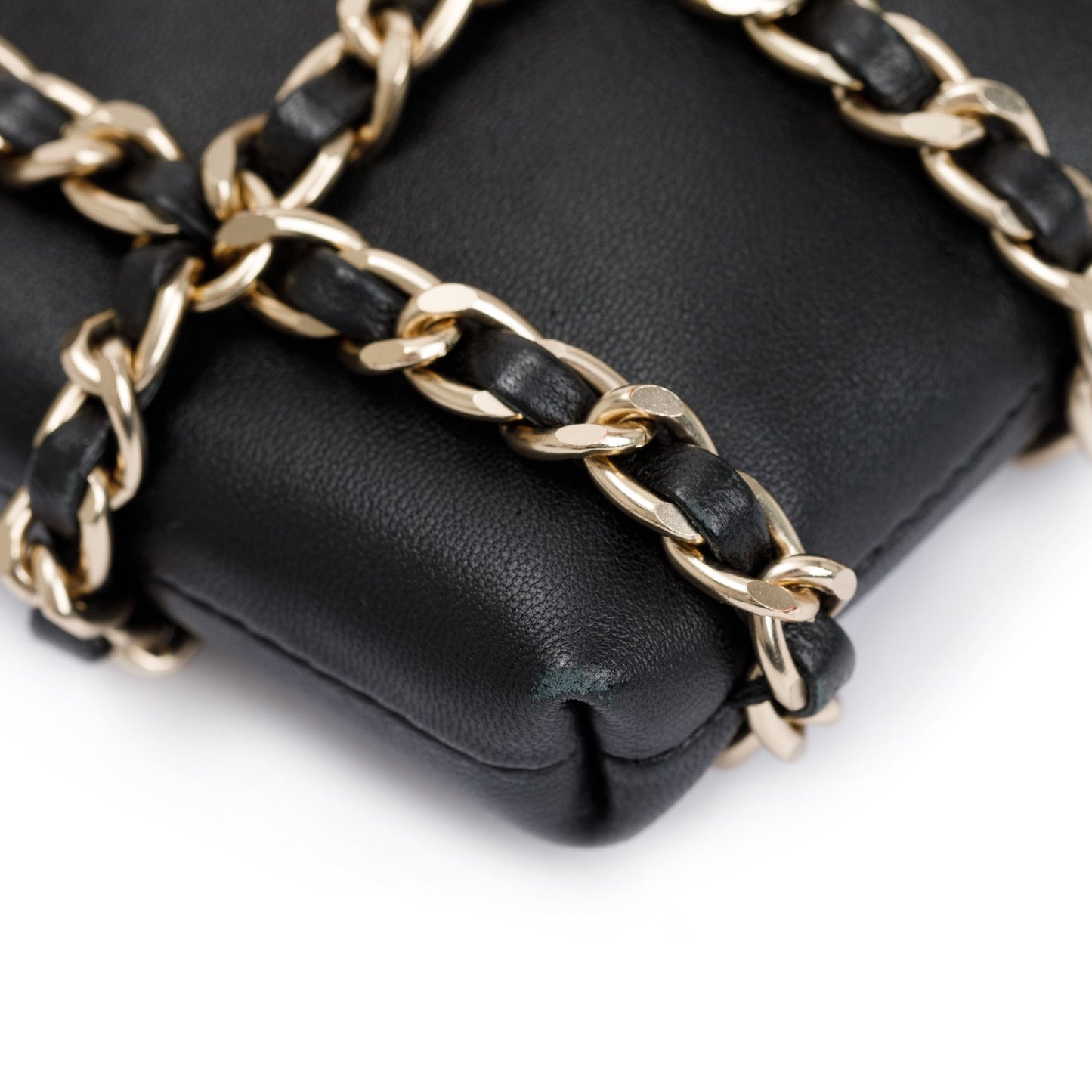 Chanel 2020 Black Calfskin Leather Tech Me Out Clutch With Chain w/ Authenticity Card