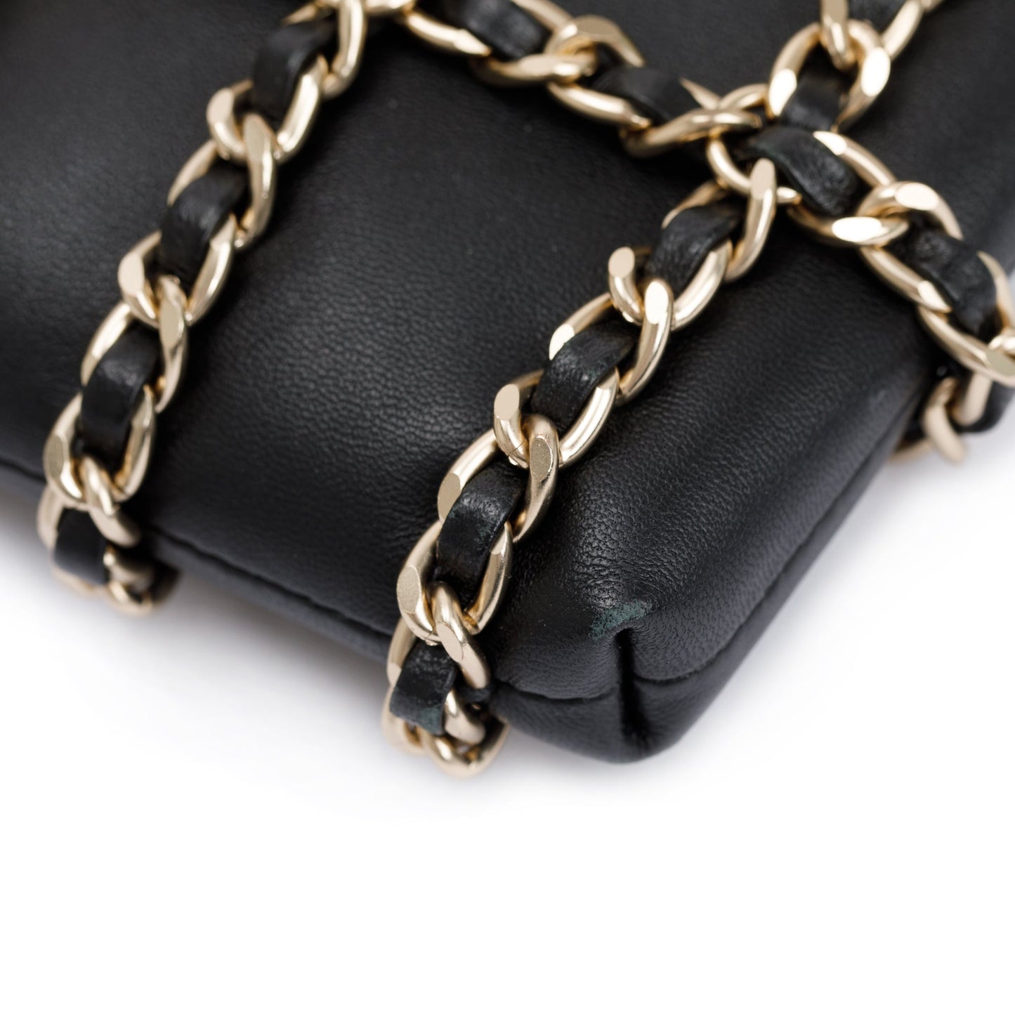 Chanel 2020 Black Calfskin Leather Tech Me Out Clutch With Chain w/ Authenticity Card