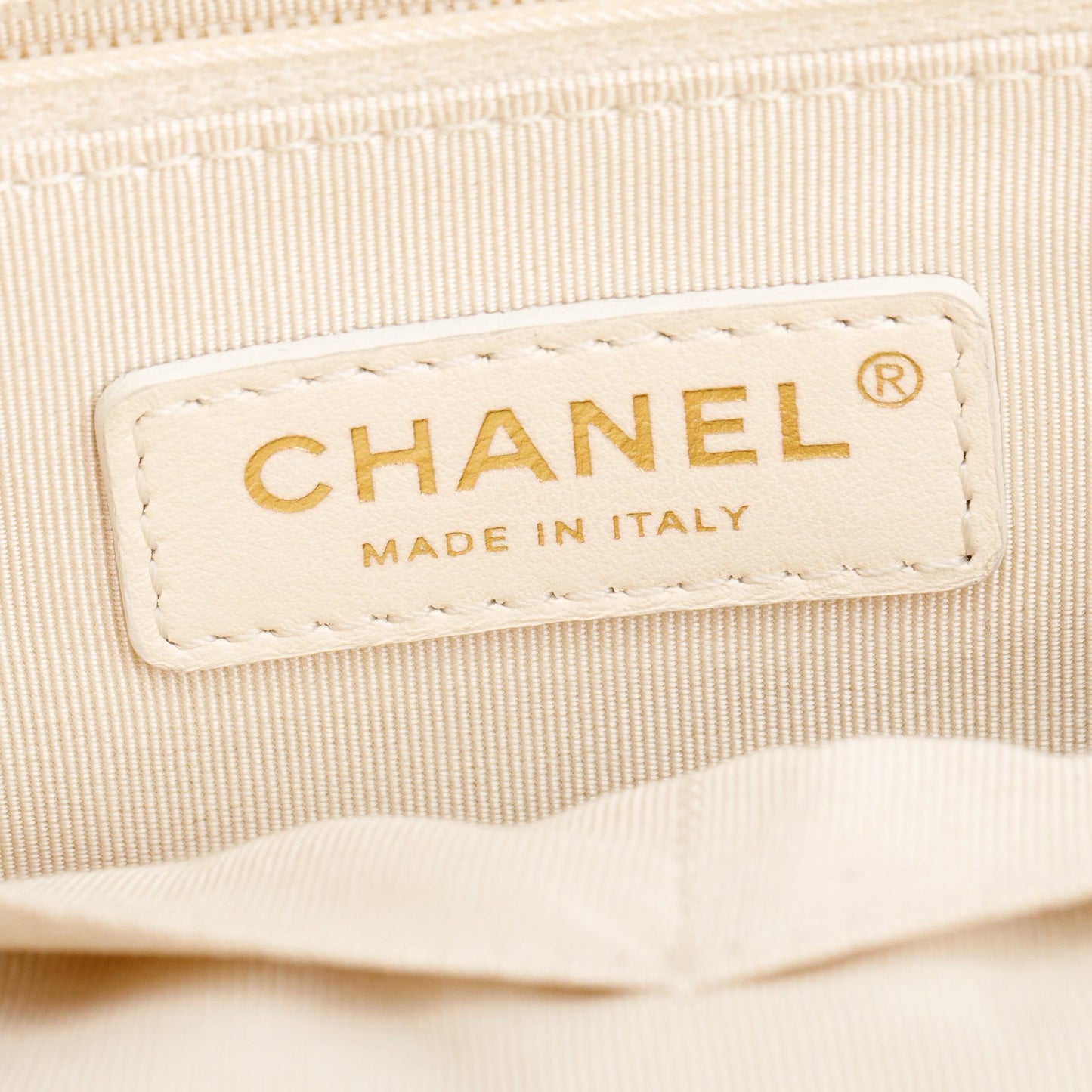 Chanel 2020 Neutral Calfskin Leather Embellised Medium Deauville Logo Charms Shopping Tote