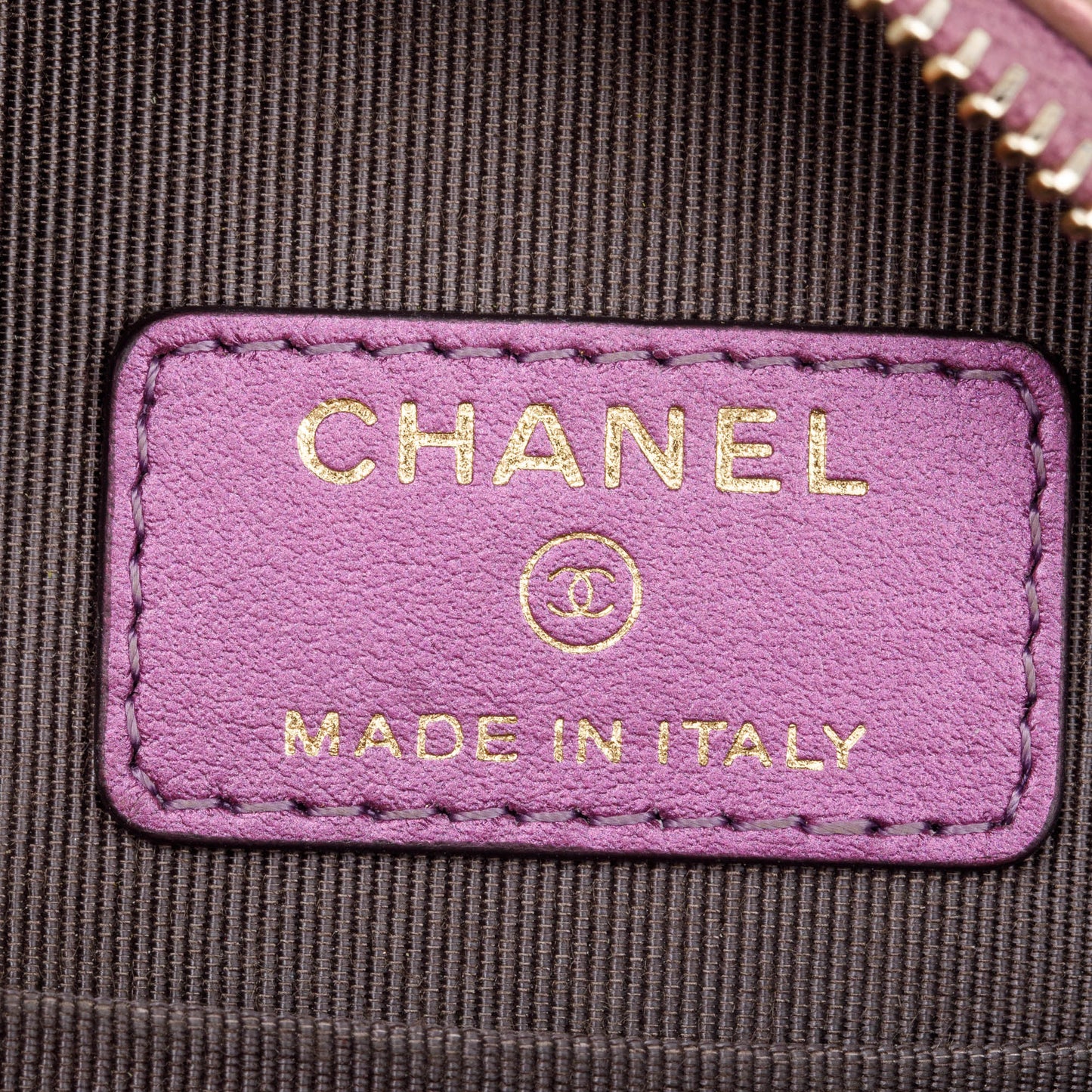 Chanel 2020 Purple Iridescent Calfskin Leather Round CC Chain Crossbody Bag w/ Authenticity Card