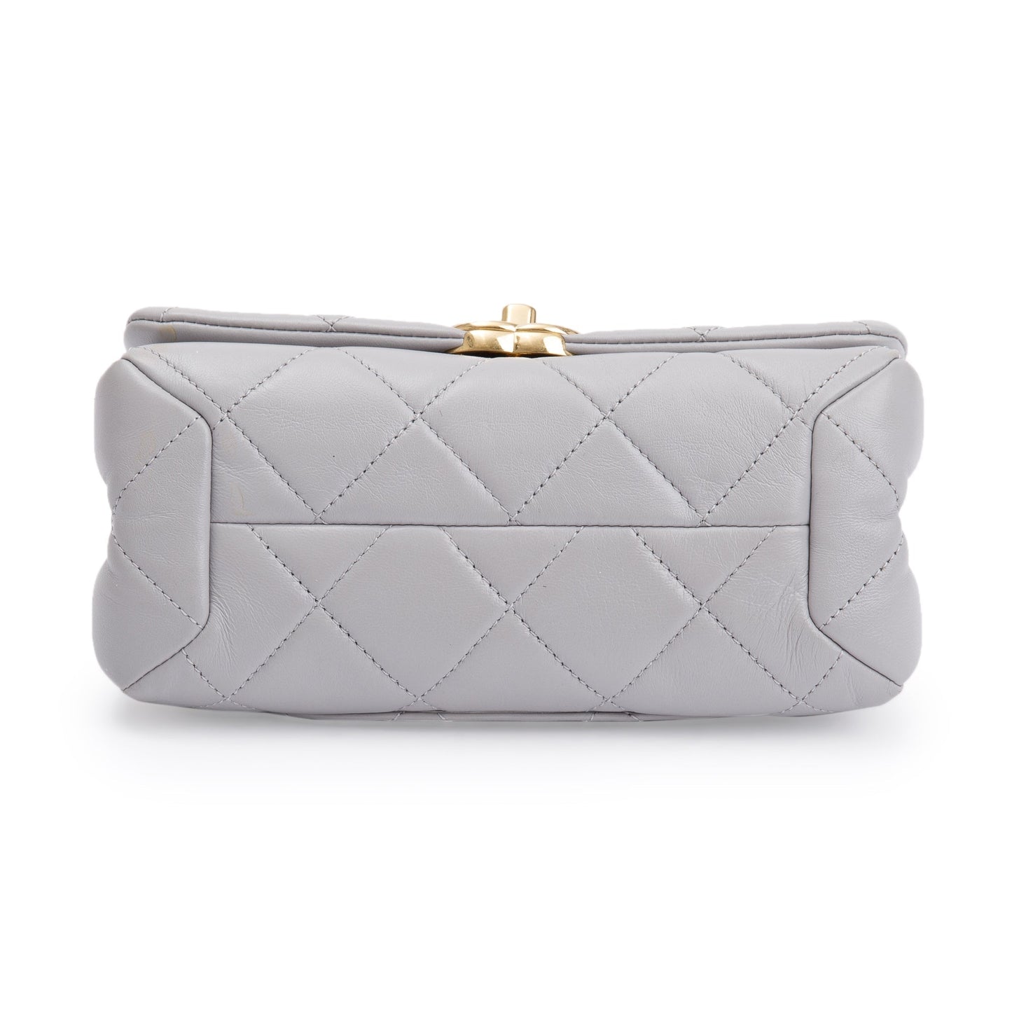 Chanel 2022 Grey Quilted Lambskin Leather Small Color Match Flap Bag w/ Box & Receipt