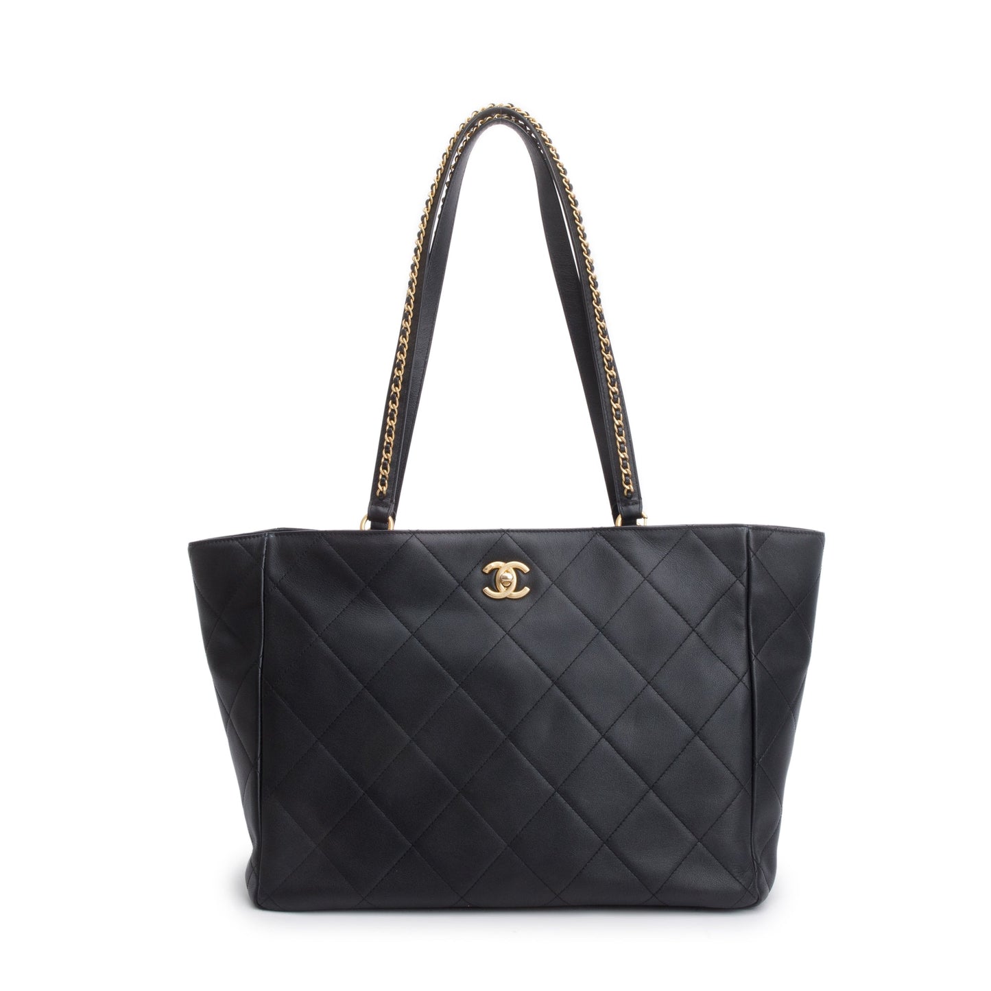 Chanel 2023 Black Quilted Calfskin Leather Book Pocket Shopping Tote