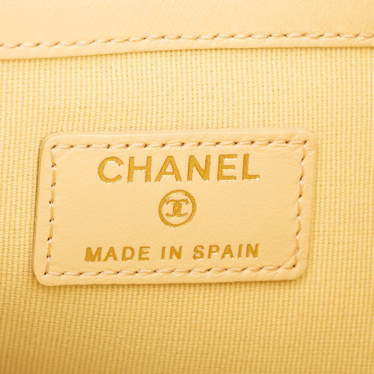 Chanel 2023 Yellow Quilted Calfskin Leather Medium O-Case Clutch