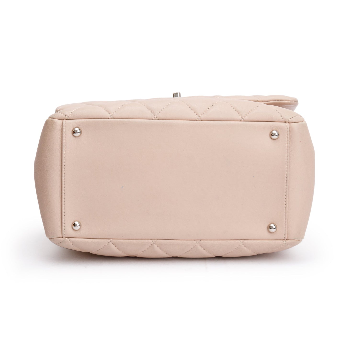 Chanel Beige Quilted Lambskin Leather Double Sided Flap Zip Shoulder Bag
