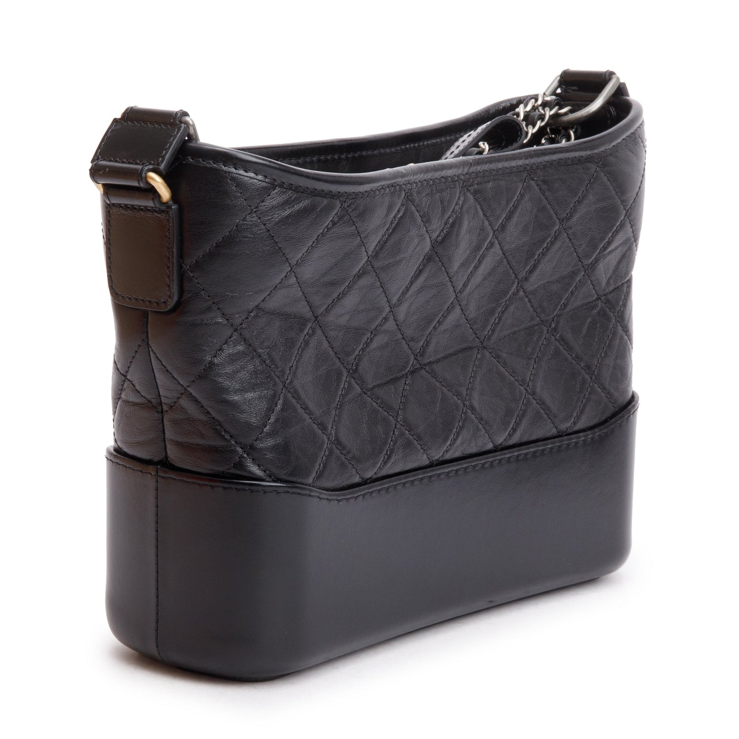 Chanel Black Aged Calfskin Leather Medium Gabrielle Hobo w/ Box & Authenticity Card