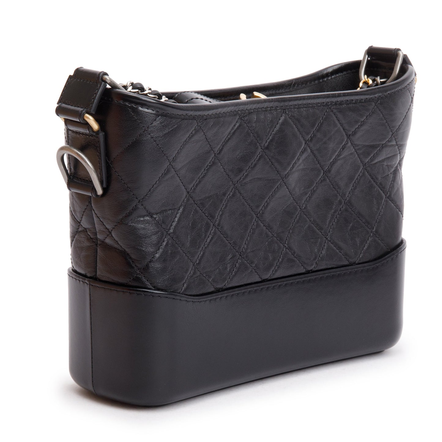 Chanel Black Aged Calfskin Leather Medium Gabrielle Hobo w/ Box & Authenticity Card