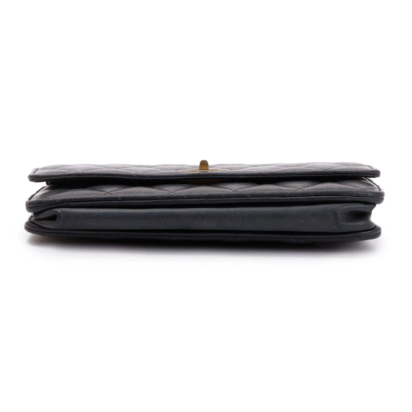 Chanel Black Aged Calfskin Leather Reissue Wallet on Chain w/ Box, Receipt & Authenticity Card