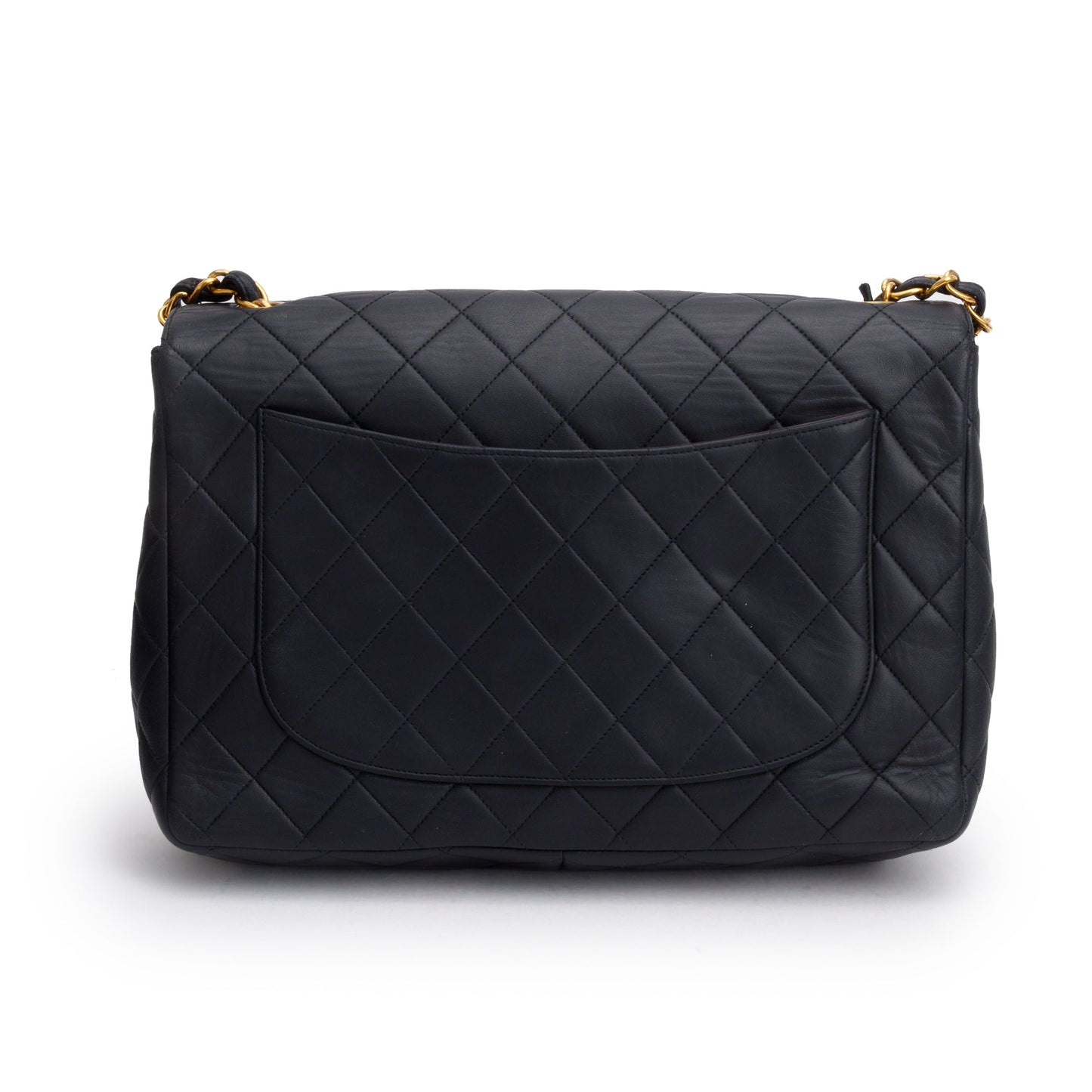 Chanel Black Lambskin Leather Classic Jumbo Single Flap Bag
