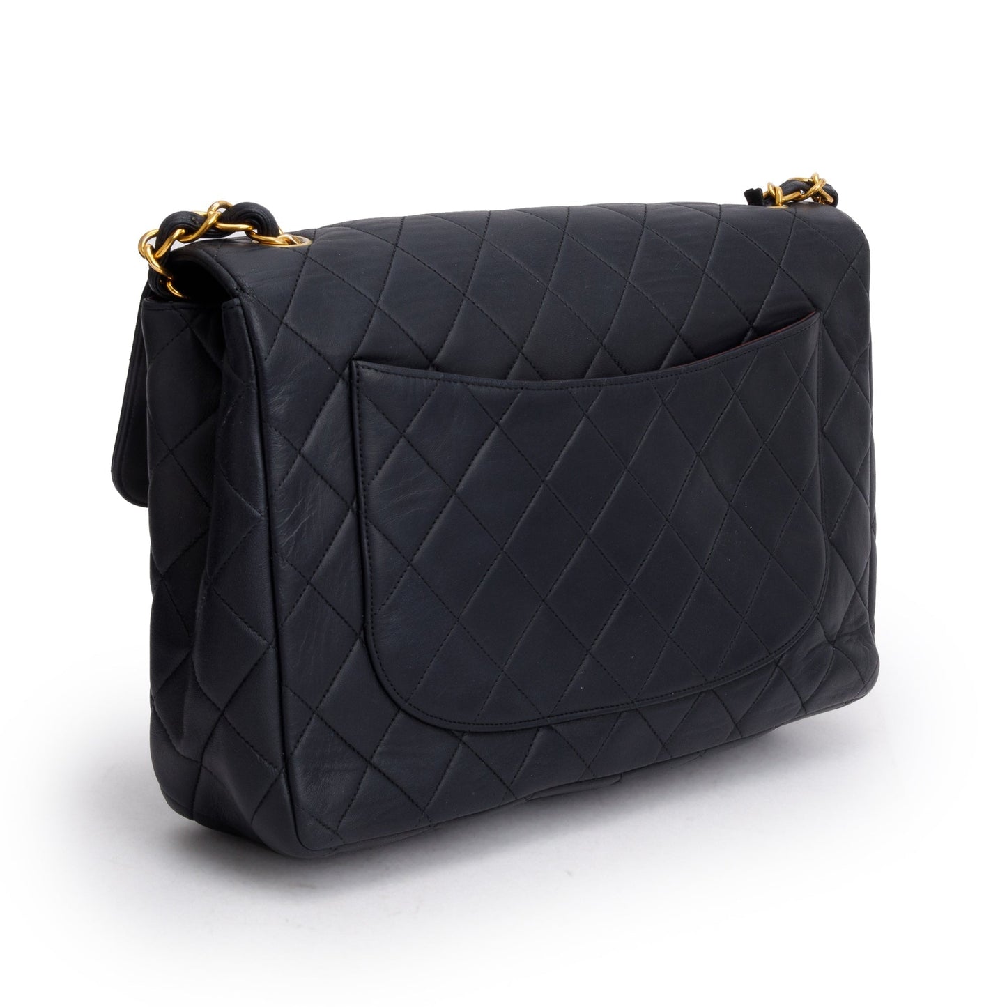 Chanel Black Lambskin Leather Classic Jumbo Single Flap Bag