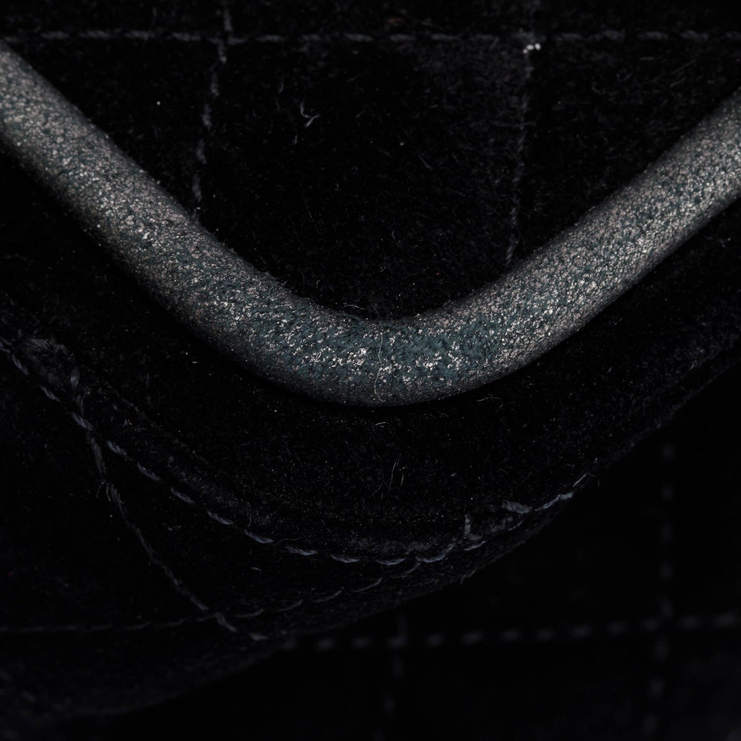 Chanel Black Quilted Suede 2.55 Reissue Mini Square Double Flap Bag w/ Authenticity Card