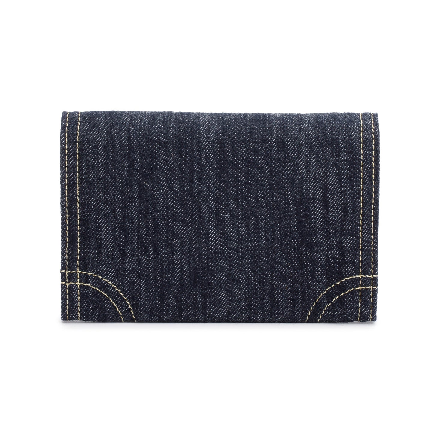 Chanel Blue Denim CC Gusset Flap Wallet w/ Authenticity Card