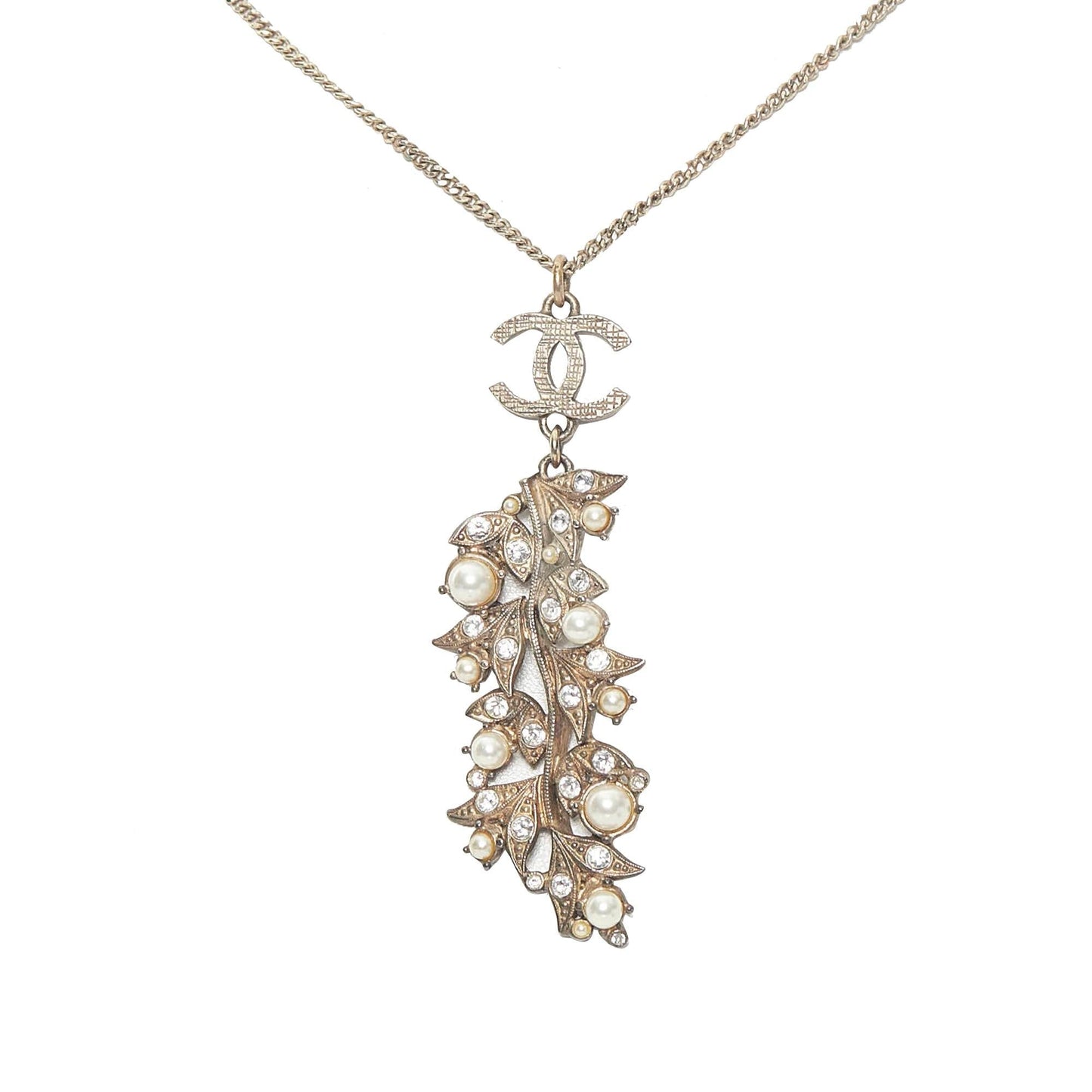 Chanel CC Faux Pearl Pendant Necklace (SHG-30618)