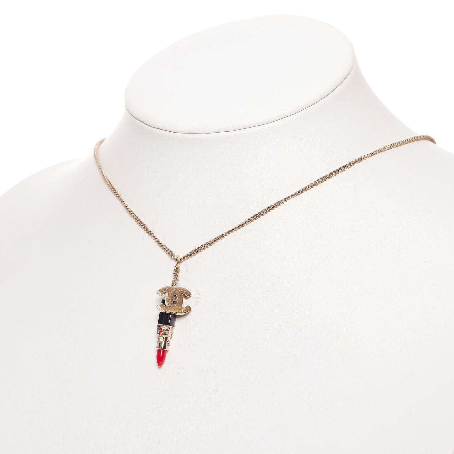 Chanel CC and Lipstick Pendant Necklace (SHG-29400)