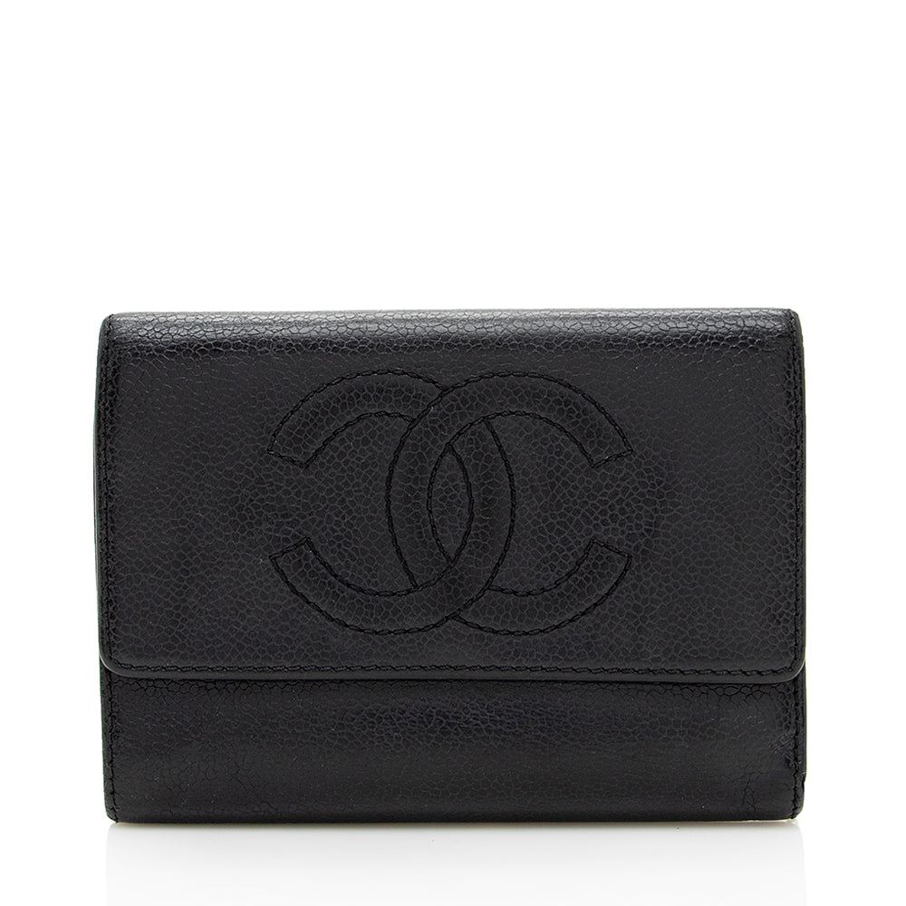 Chanel Vintage Caviar Leather CC Compact Wallet - FINAL SALE (SHF-17949)