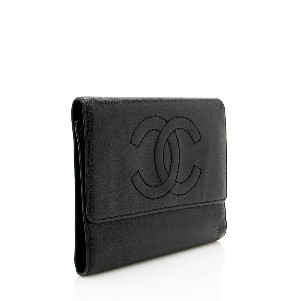 Chanel Vintage Caviar Leather CC Compact Wallet - FINAL SALE (SHF-17949)