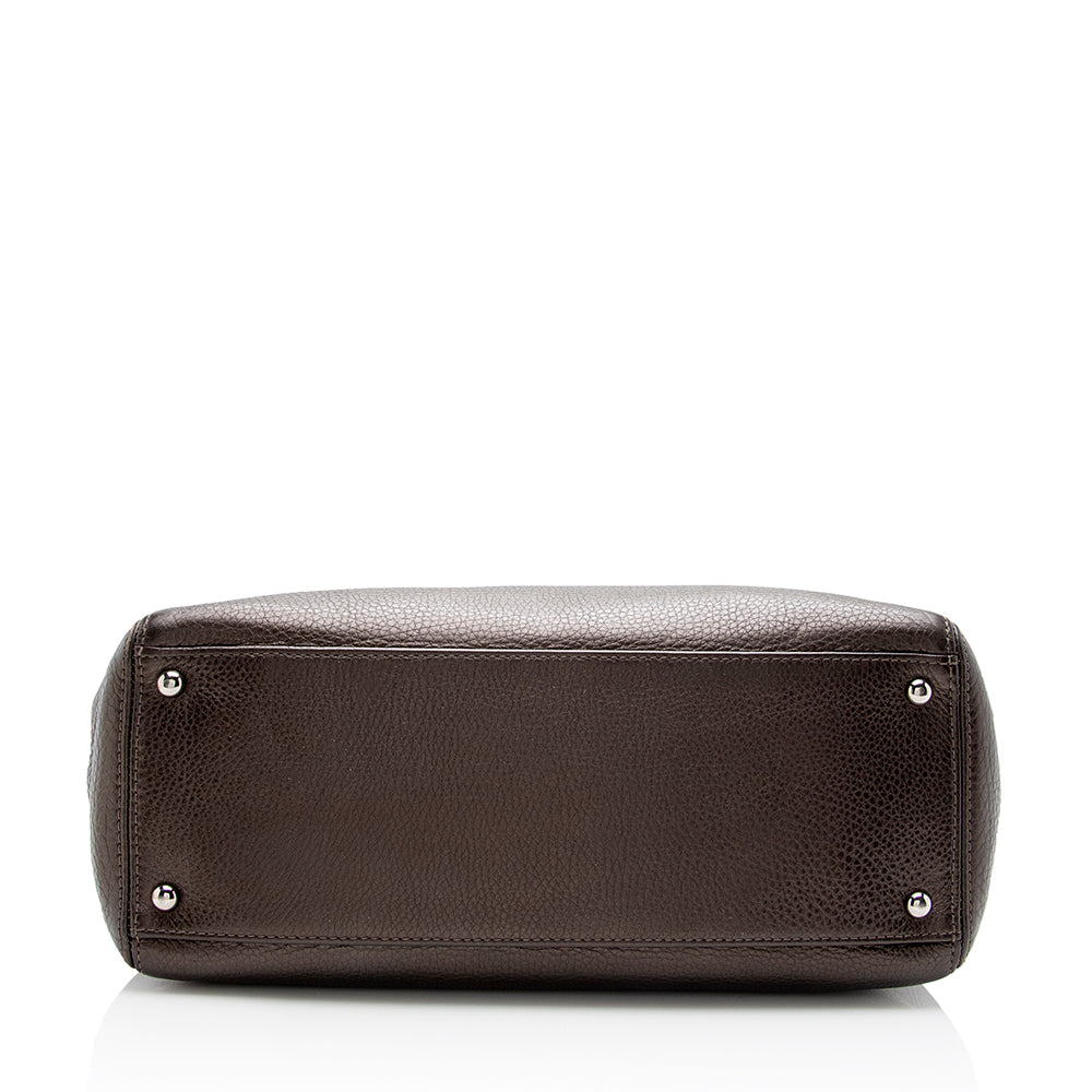 Chanel Metallic Leather Cerf Classic Executive Small Tote (SHF-15194)