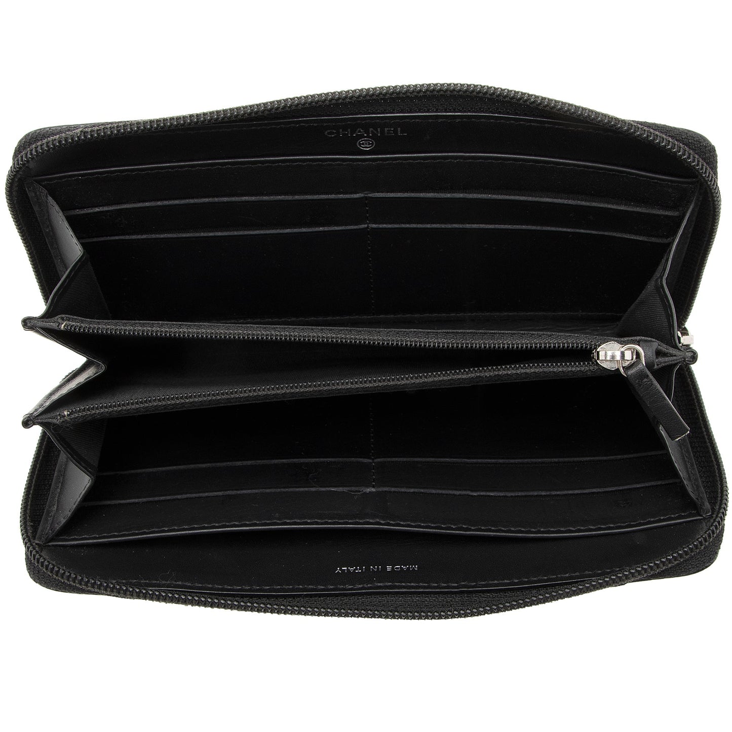 Chanel Caviar Leather Timeless Zip Around Wallet (SHF-22219)