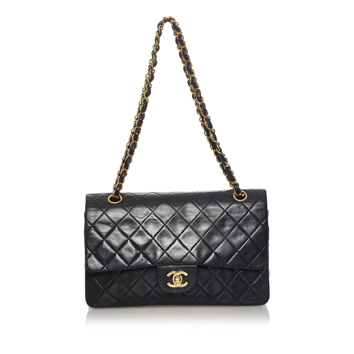 Chanel Classic Lambskin Leather Double Flap Bag (SHG-31282)