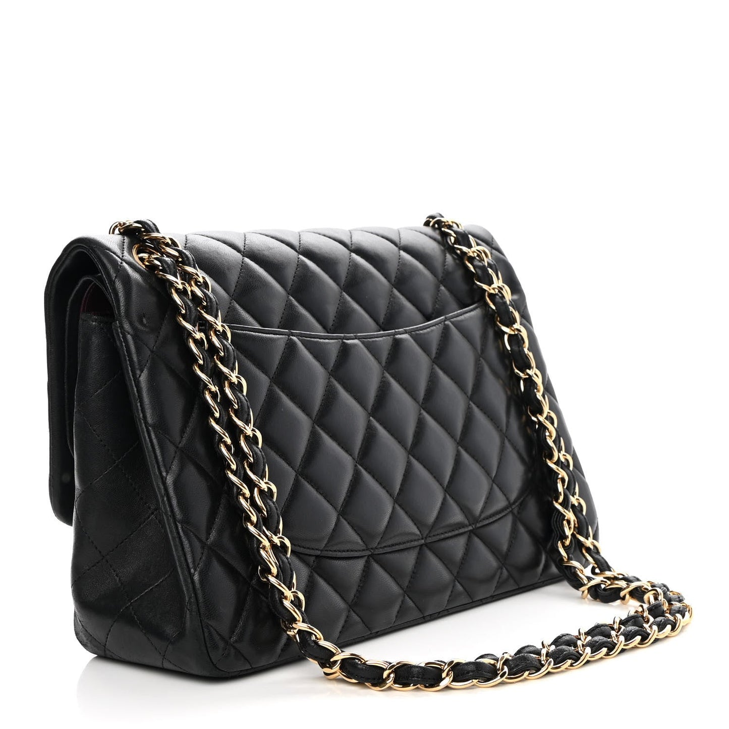 CHANEL QUILTED LAMBSKIN DOUBLE FLAP JUMBO BAG
