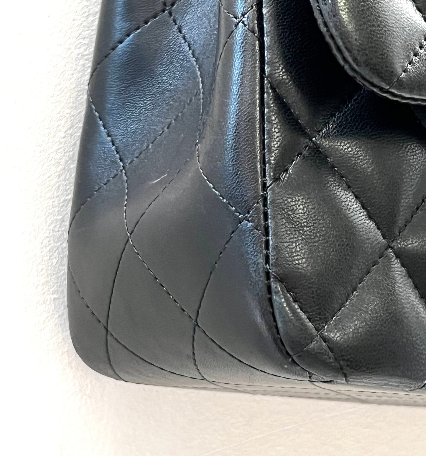 CHANEL QUILTED LAMBSKIN DOUBLE FLAP JUMBO BAG