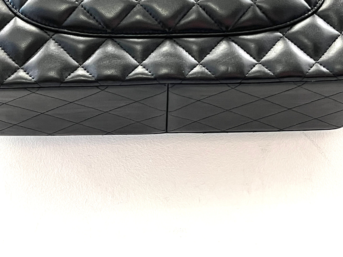 CHANEL QUILTED LAMBSKIN DOUBLE FLAP JUMBO BAG