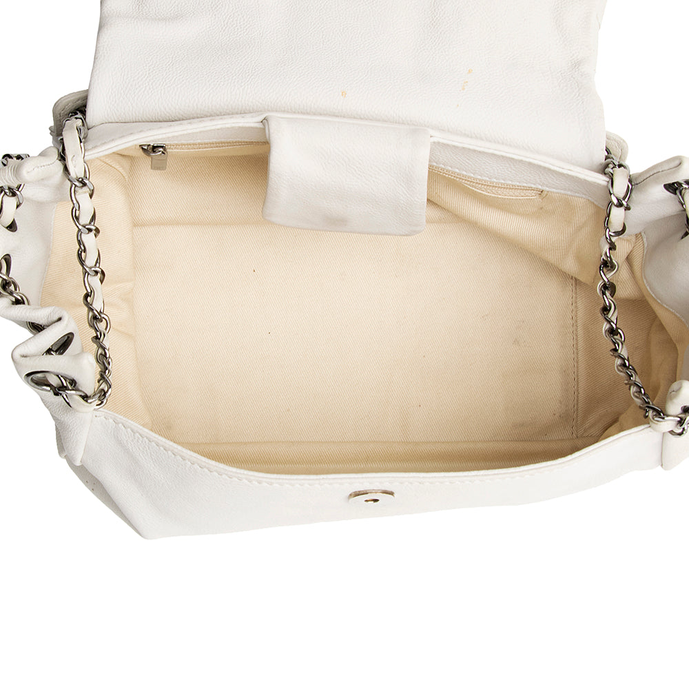 Chanel Leather Diamond Stitched Accordion Flap Shoulder Bag (SHF-19723)