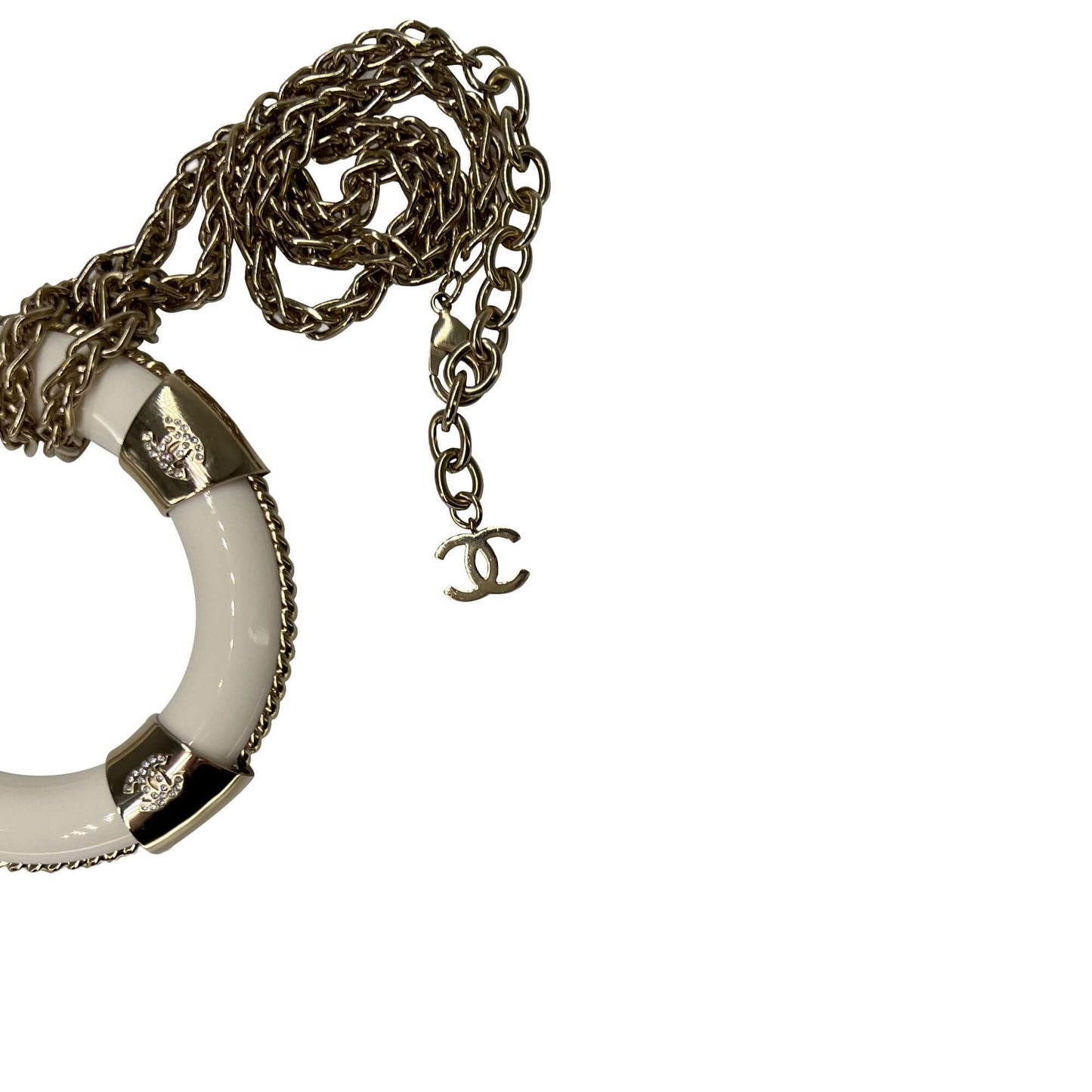 Chanel life jacket white and gold necklace "La Pausa"
