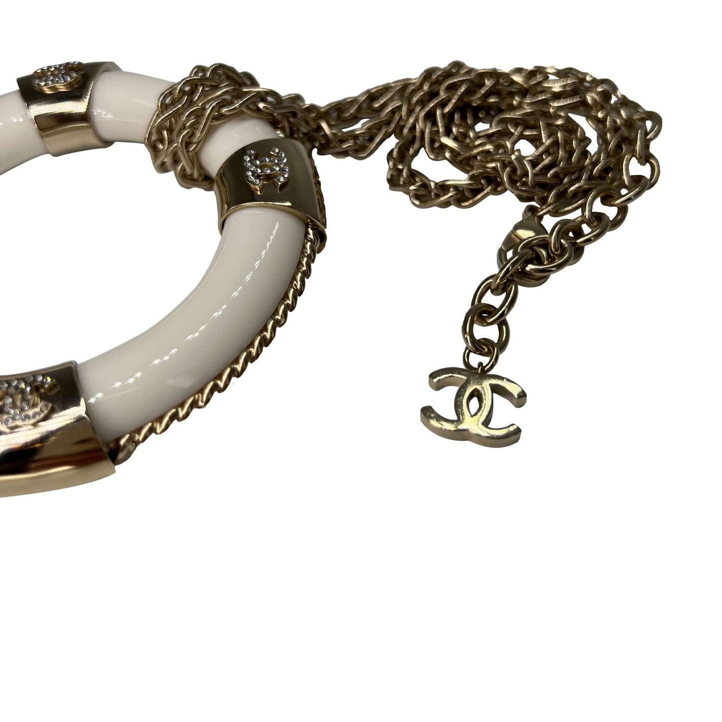 Chanel life jacket white and gold necklace "La Pausa"
