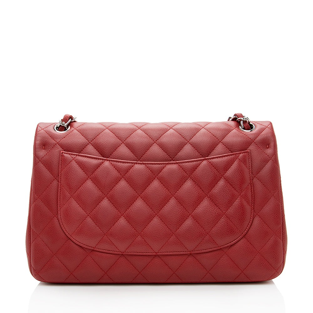 Chanel Matte Caviar Lambskin Jumbo Double Flap Bag (SHF-18309)