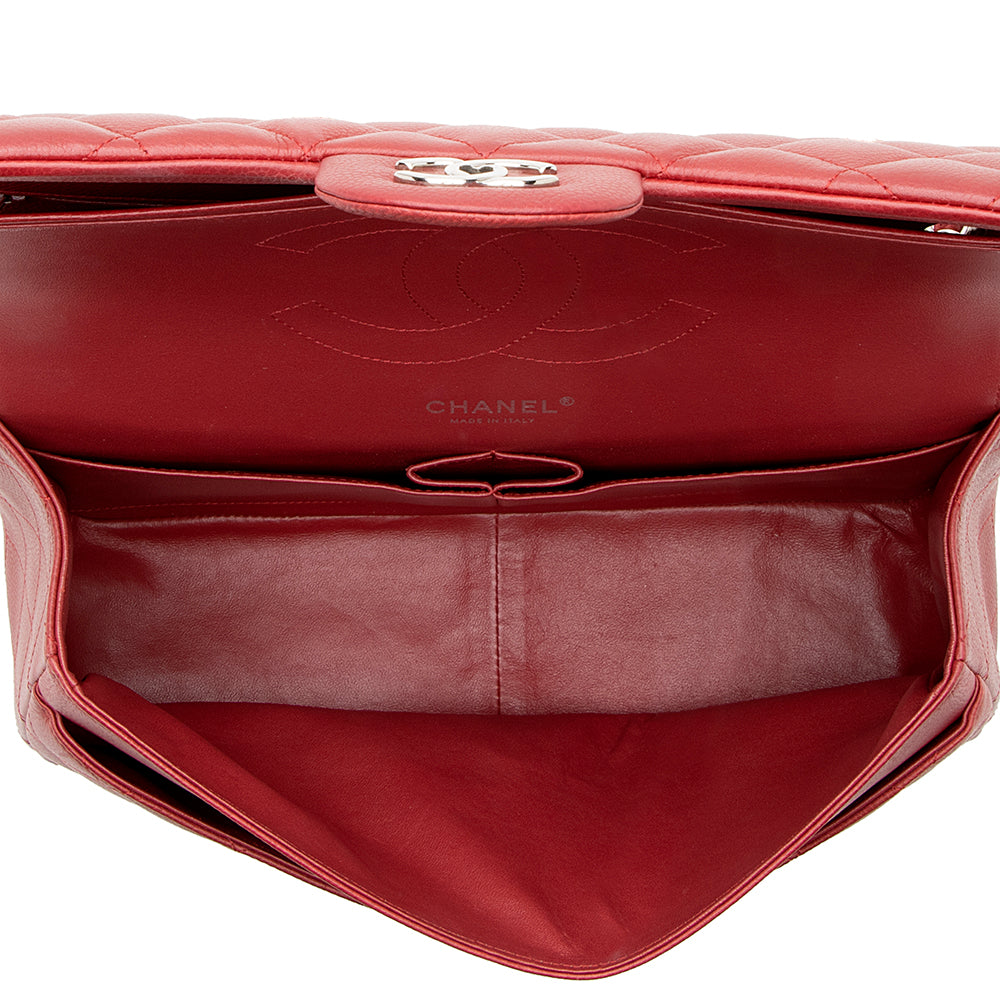 Chanel Matte Caviar Lambskin Jumbo Double Flap Bag (SHF-18309)