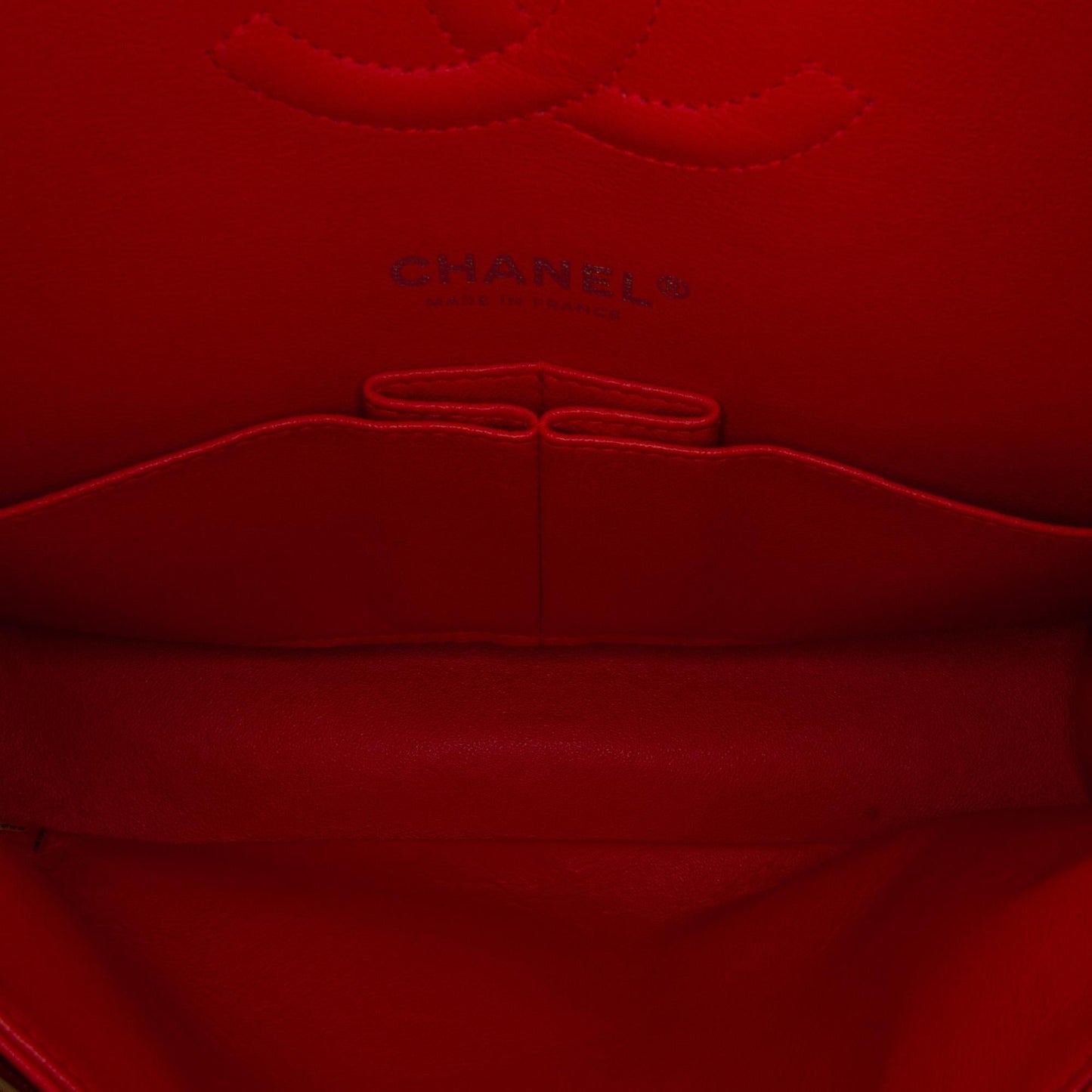 Chanel Medium Classic Striped Patent Double Flap (SHG-9oaXcP)