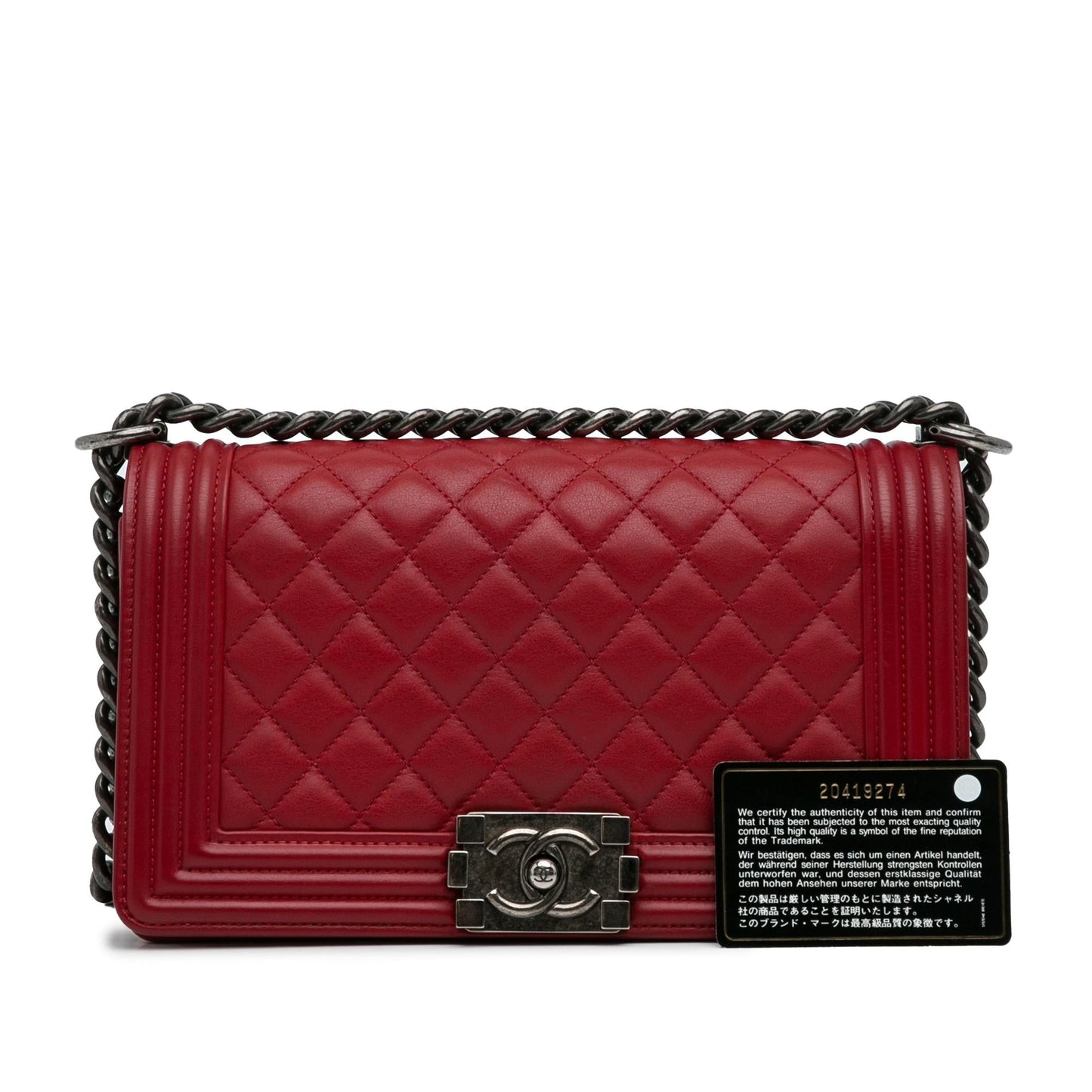 Chanel Medium Lambskin Boy Flap Bag (SHG-HGvn58)