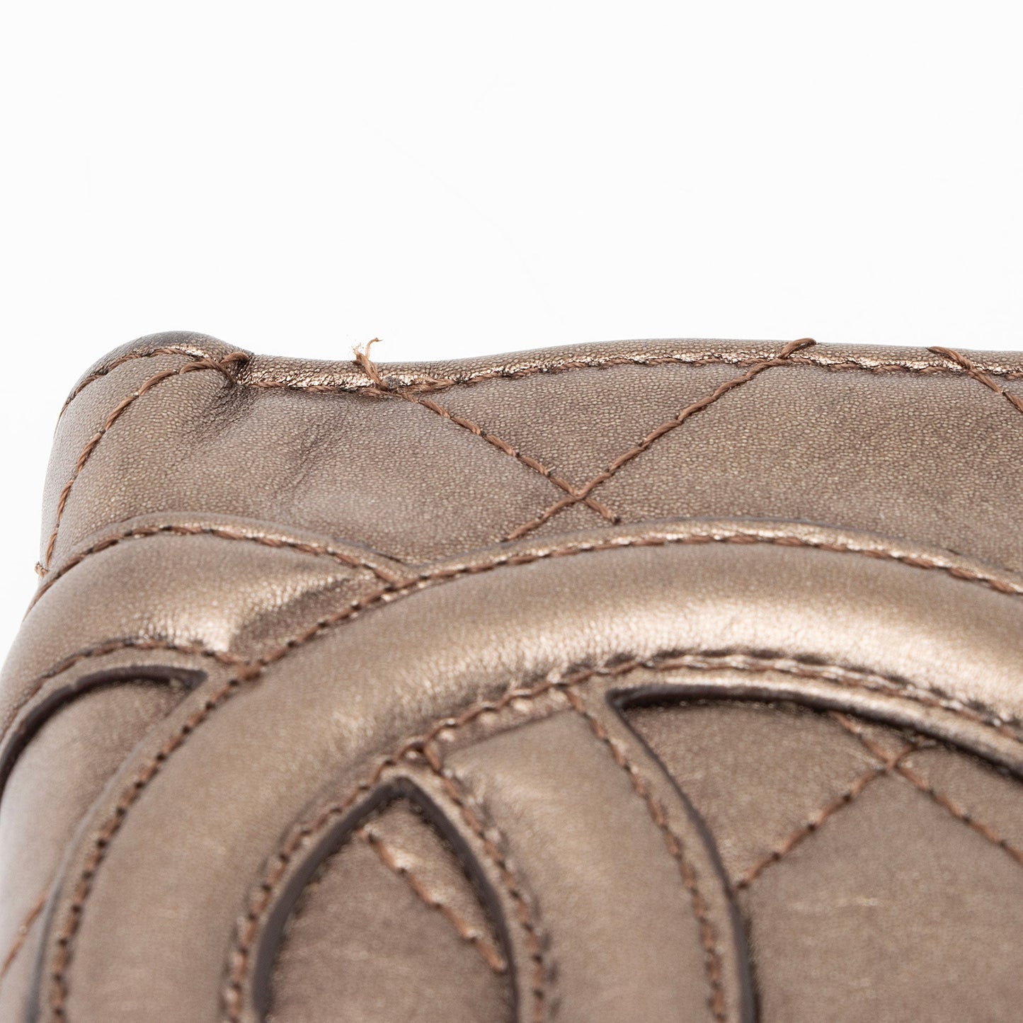Chanel Metallic Lambskin Ligne Cambon French Purse Wallet (SHF-7hjblw)
